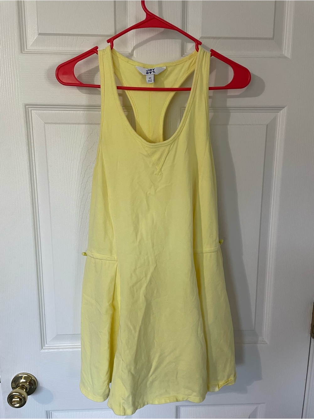 JoyLab Pastel Yellow Racerback Mini Active Dress